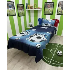 GENERICO - Juego de Sábanas Infantiles Pasión Futbolera Plazas y Media