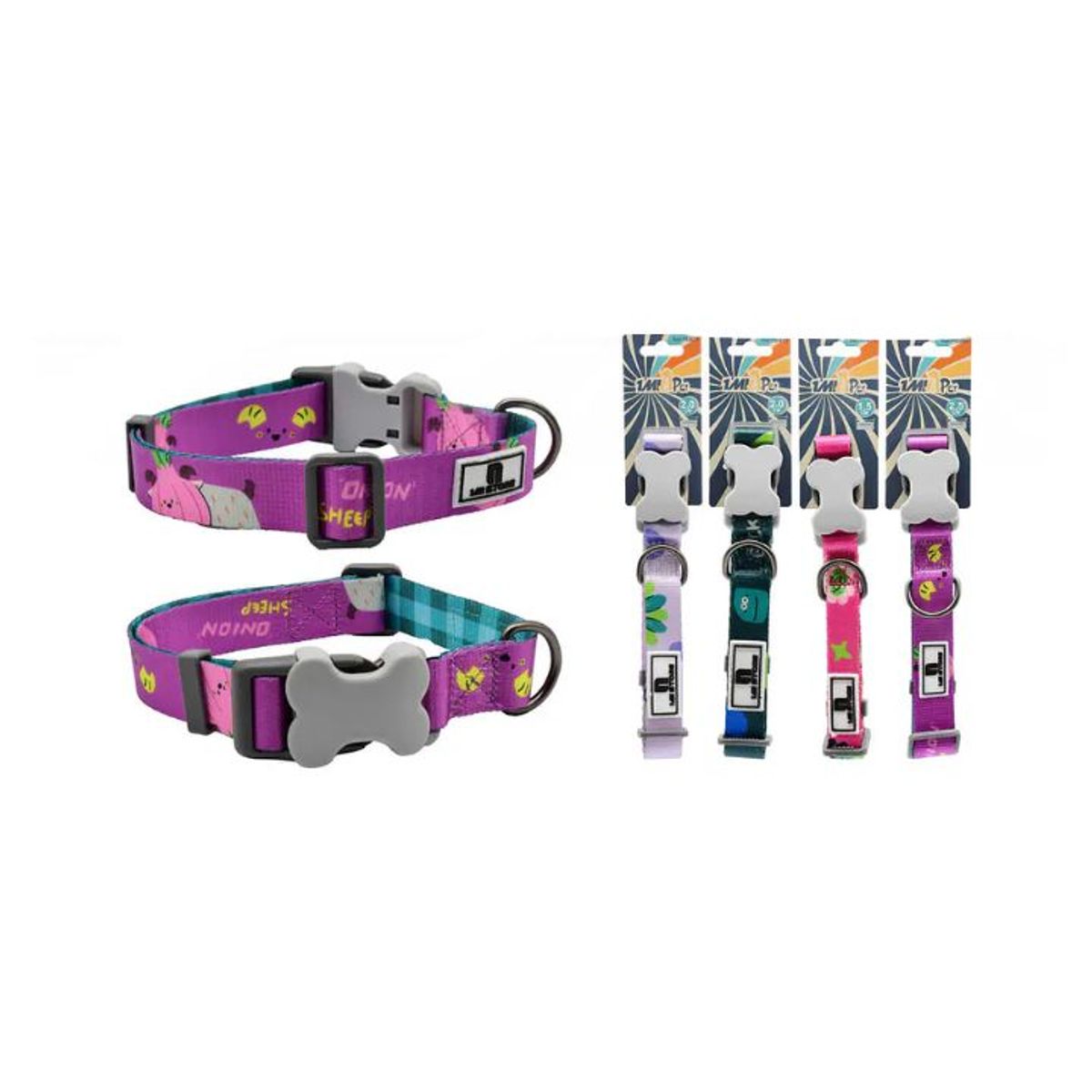 GENERICO - Collar Para Perros y Gatos - 1.5 cm  - Ajustable - Colores Surtidos