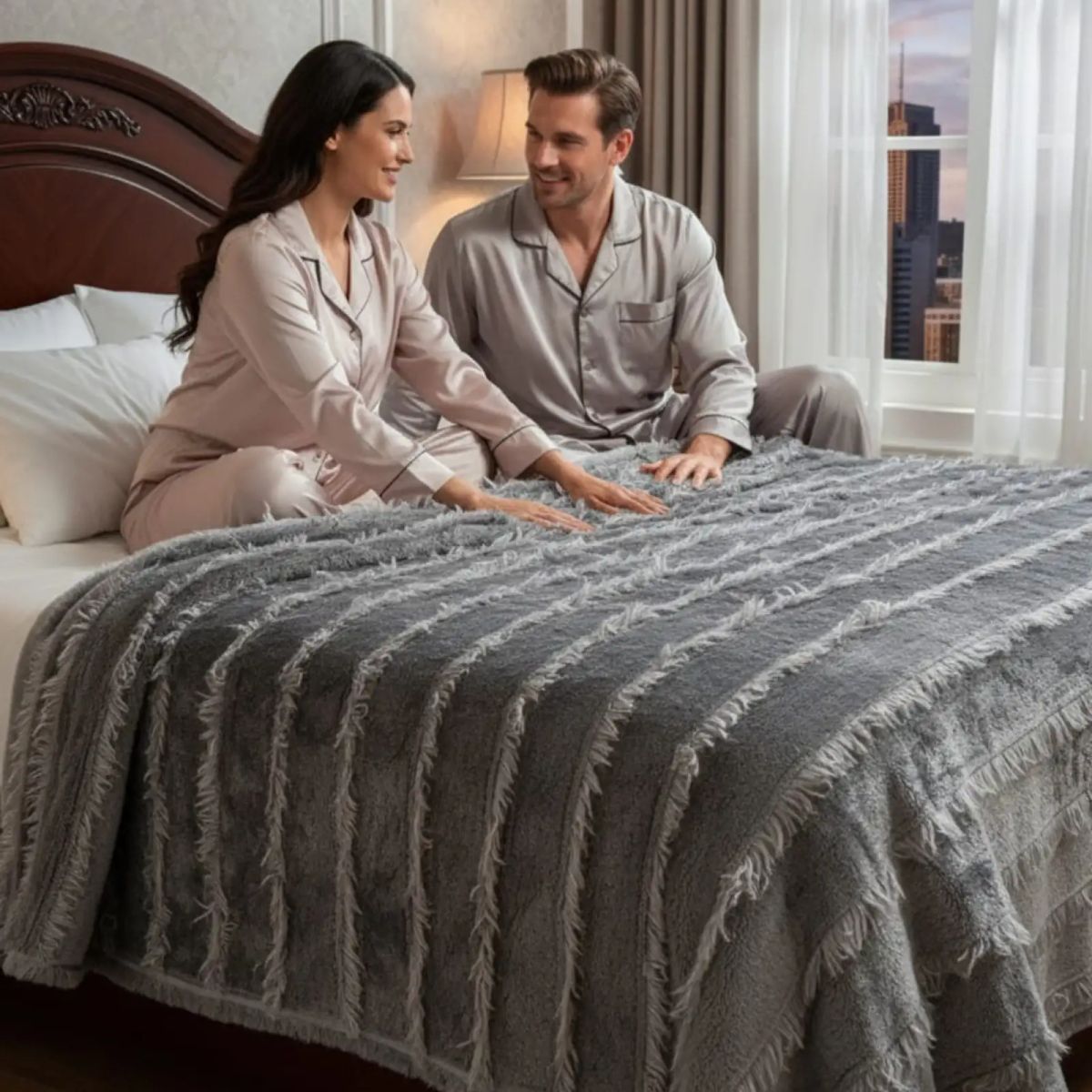 GENERICO - Frazada Soft Premium Estilo Boho Nórdico Plaza y Media Extra Suave y Liviana