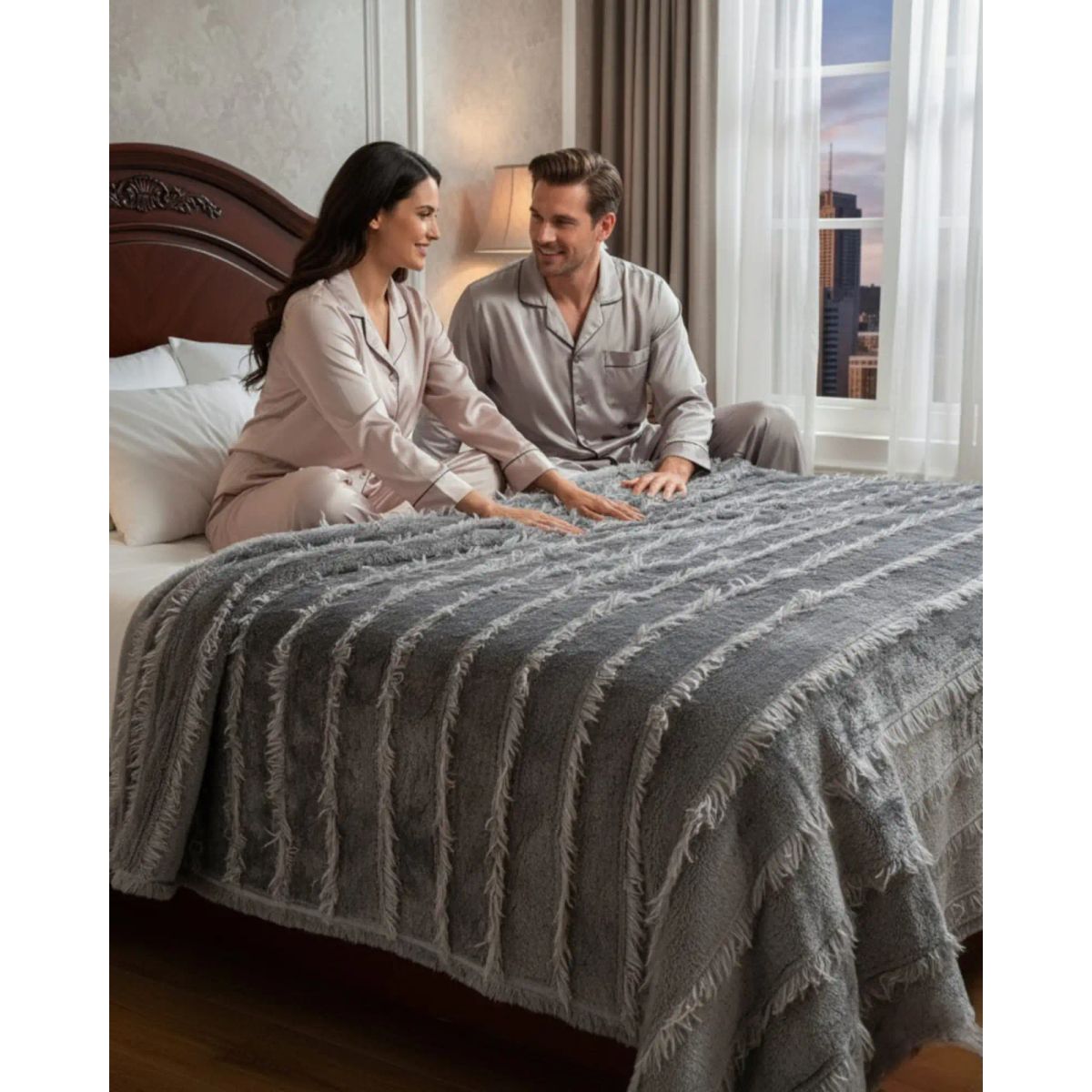 GENERICO - Frazada Soft Premium Estilo Boho Nórdico Plaza y Media Extra Suave y Liviana