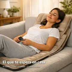 MOVI - Colchoneta Masajeadora con Calor – 9 Modos Vibración para Espalda, Cuello y Piernas - Control Remoto