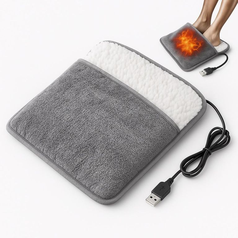 Calienta Pies USB Portátil Eléctrico Recargable - Gris