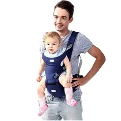 GENERICO - Porta Bebé hasta 36 meses 20 kg algodón, color Azul marino
