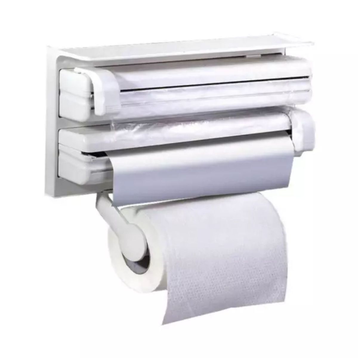 GENERICO - Dispensador Triple Porta Rollo Toalla Nova Cocina Alusa Film