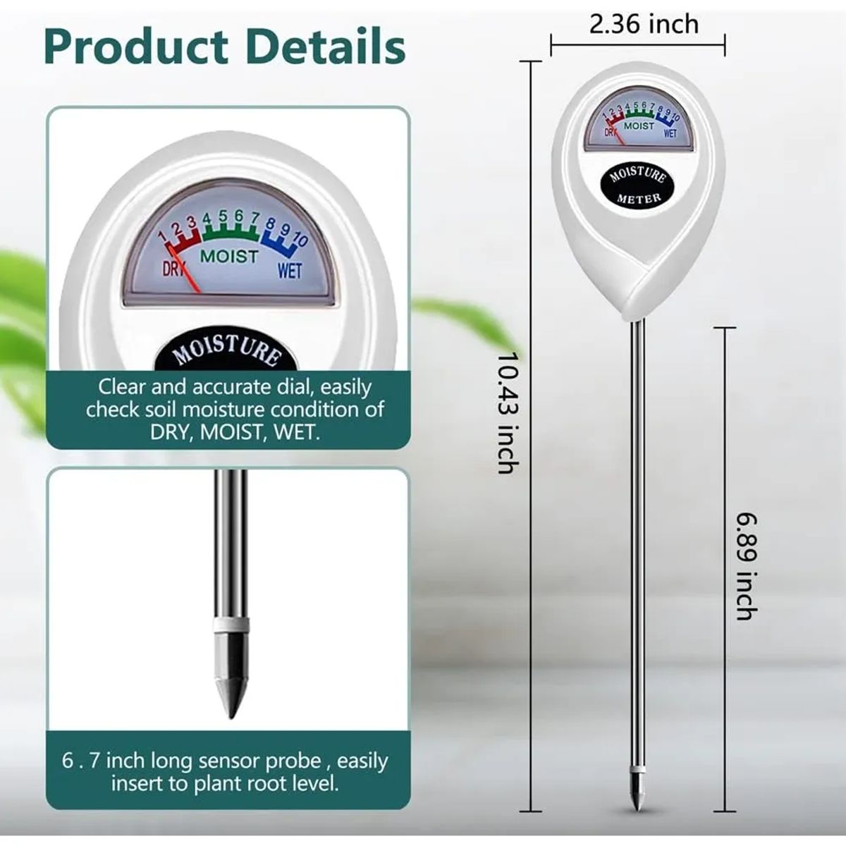 GENERICO - Higrómetro Medidor Maceteros Sensor Detector Humedad Plantas