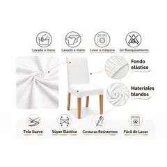 GENERICO - Funda Para Sillas Tela Gruesa X6 Asiento Comedor Alpro