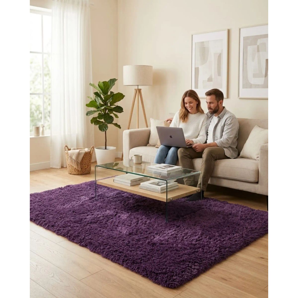 GENERICO - Alfombra Shaggy Peluda Extra Suave VERANO  INVIERNO 180 x 200 cm