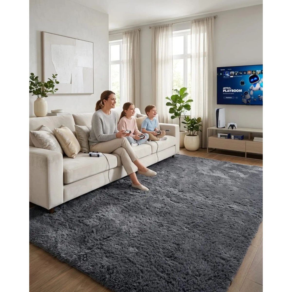 GENERICO - Alfombra Shaggy Peluda Extra Suave VERANO  INVIERNO 240 x 200 cm