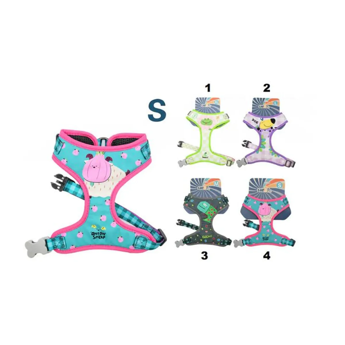 GENERICO - Arnés De Paseo Ajustable Para Perros Pequeños y Gatos - Talla S Nylon Reforzado Colores Surtidos