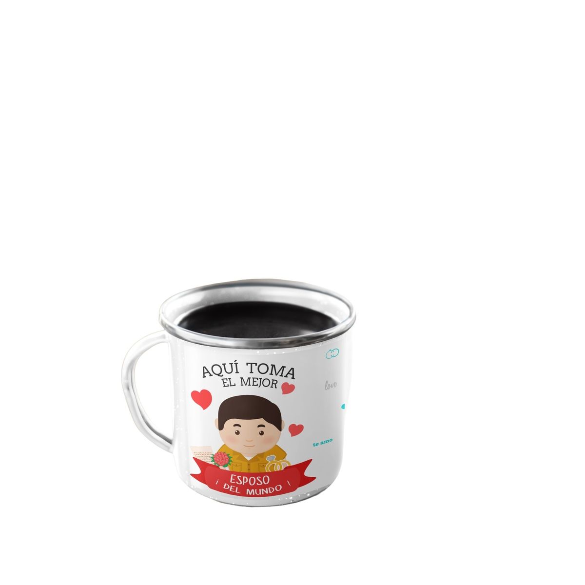 GENERICO - Taza Enlozada Amor y Aventuras - Esposo
