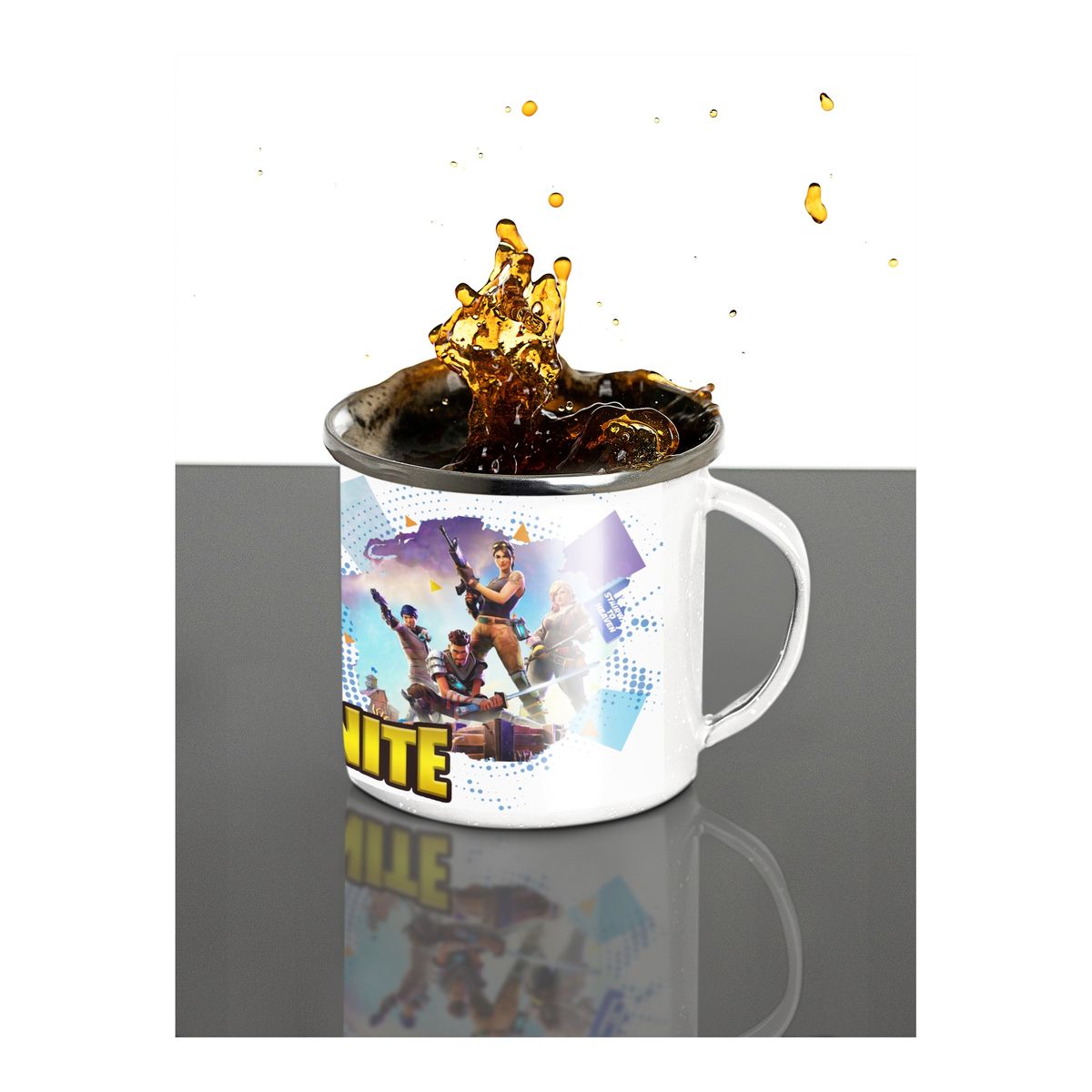 GENERICO - Taza Enlozada Arena de Fortnite - Juega y Conquista