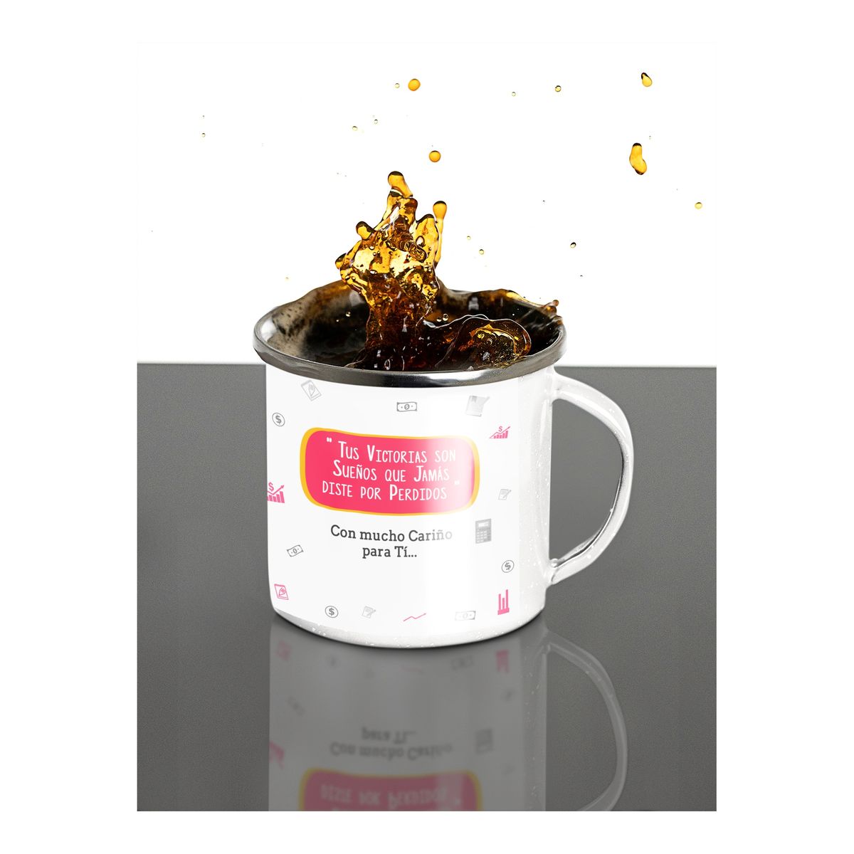 GENERICO - Taza Enlozada Balancea Tu Día con Café - Contadora