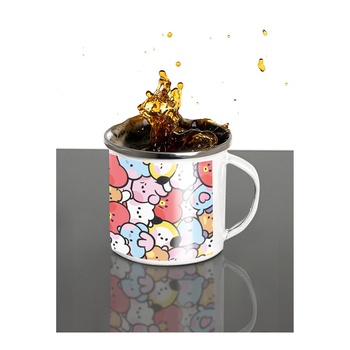 GENERICO - Taza Enlozada BTS - BT21 Ideal para Fans
