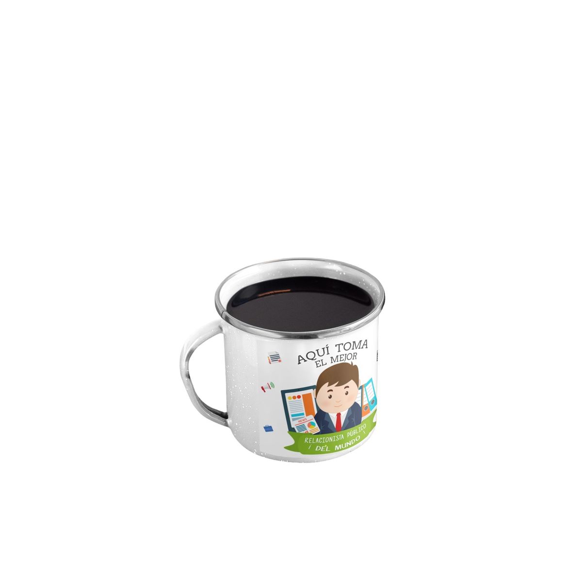 GENERICO - Taza Enlozada Comunicando y Cafeteando - Relacionista Publico H
