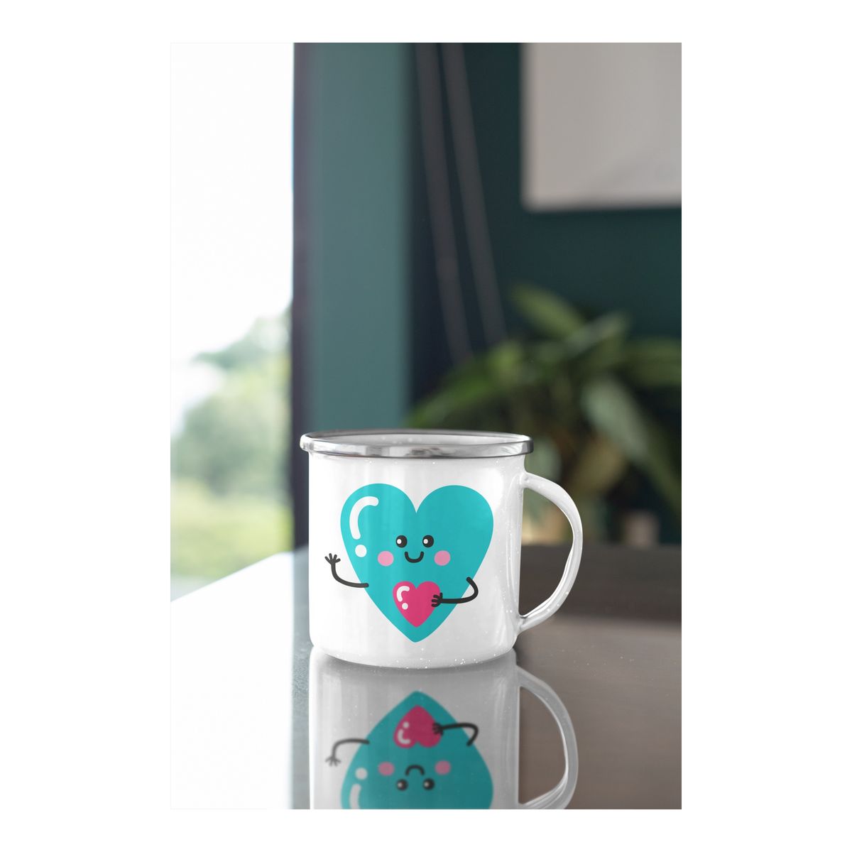 GENERICO - Taza Enlozada Corazón Mi Lugar Favorito - Refugio de Amor