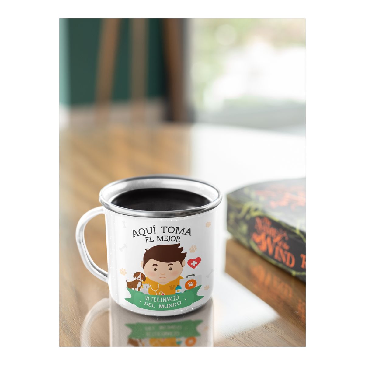 GENERICO - Taza Enlozada Dia Veterinario - Amor Animal y Café