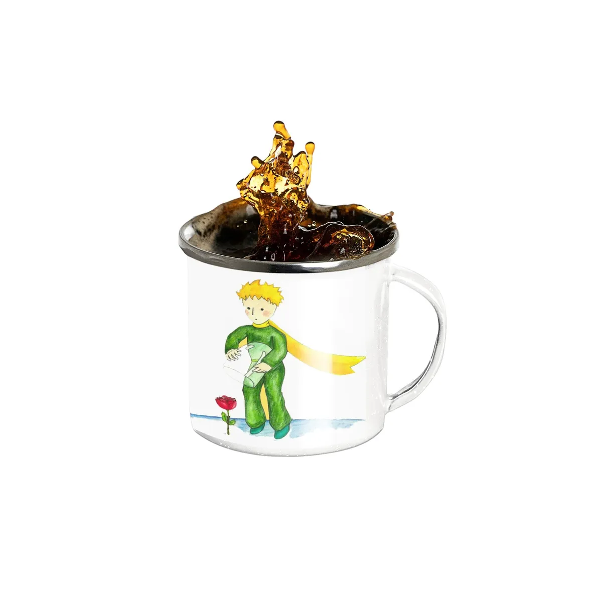 GENERICO - Taza Enlozada El Principito y su Rosa - Amor Eterno