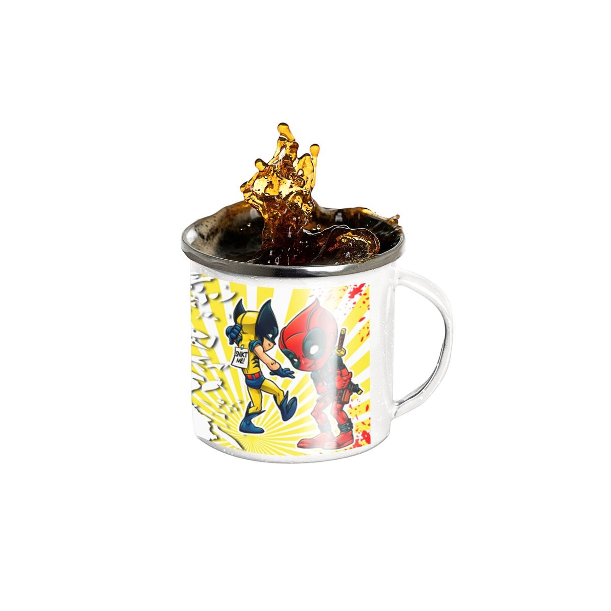 GENERICO - Taza Enlozada Encuentro de Titanes - Deadpool & Wolverine