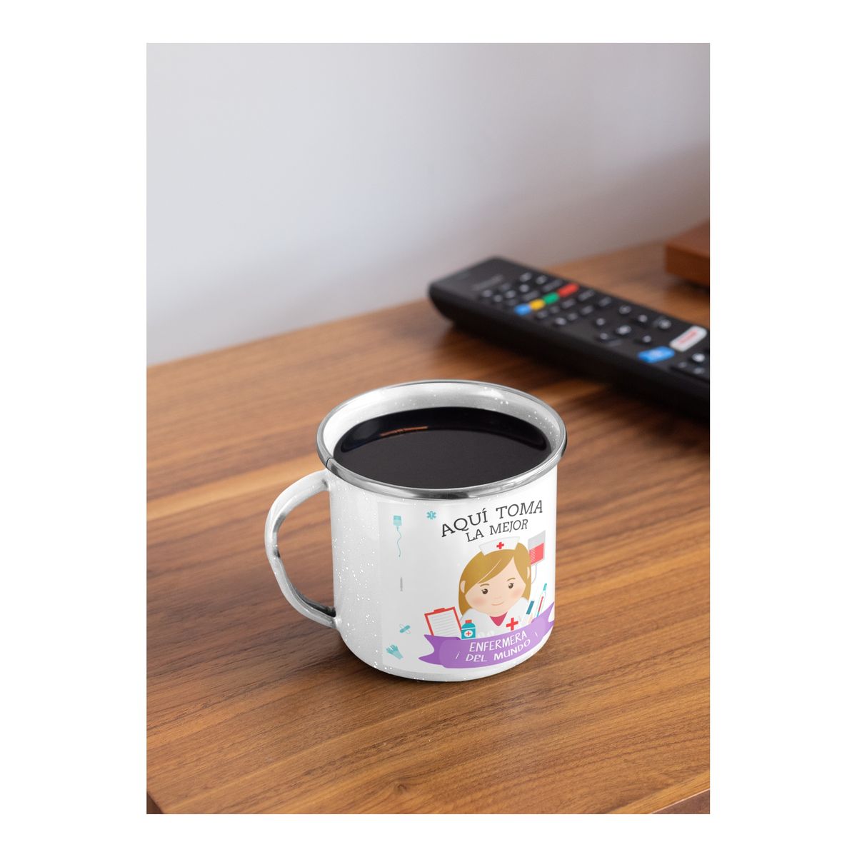 GENERICO - Taza Enlozada Entre Turnos y Tés - Enfermera