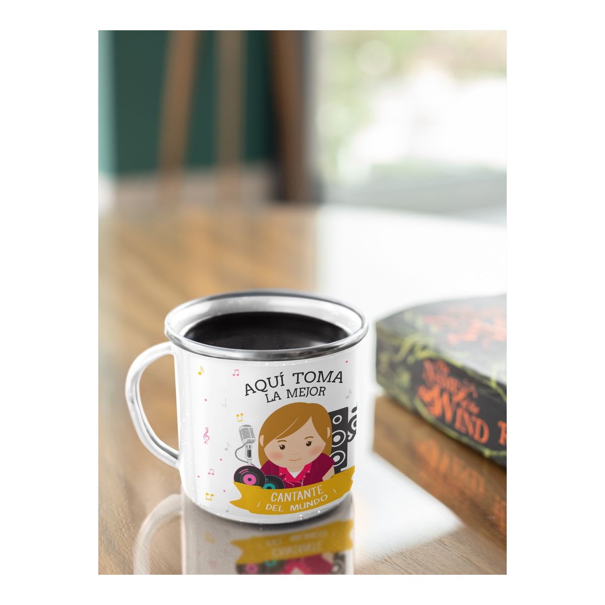 GENERICO - Taza Enlozada Entre Notas y Café - Cantante M