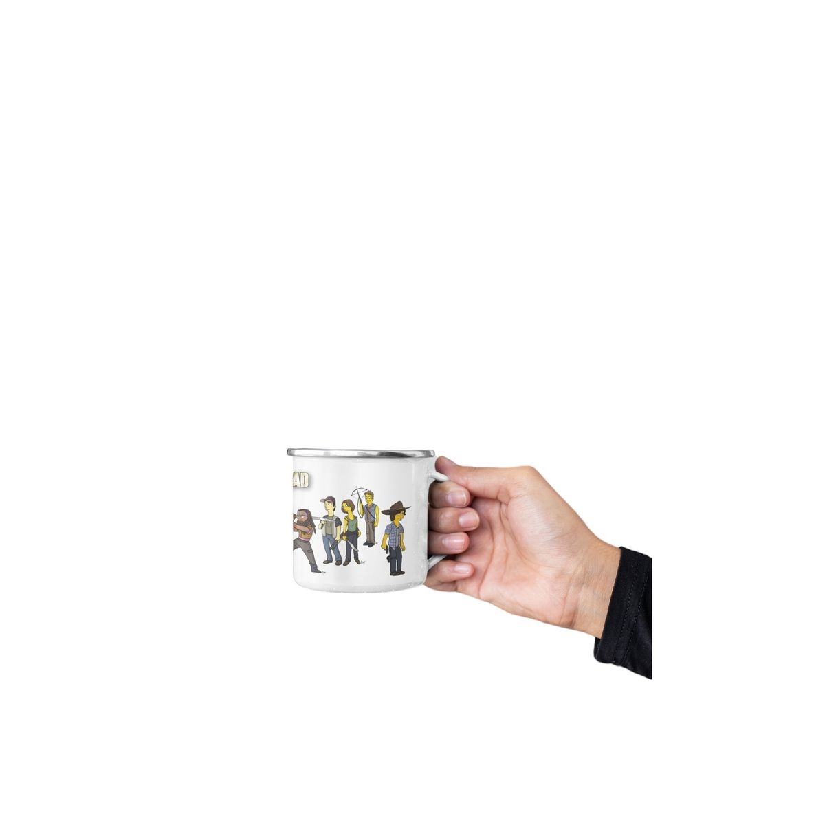 GENERICO - Taza Enlozada Héroes y Zombis - The Walking Dead