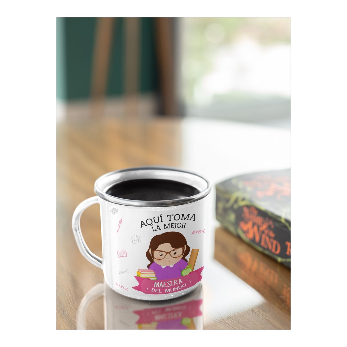 GENERICO - Taza Enlozada Inspirando Futuros con Café Maestra