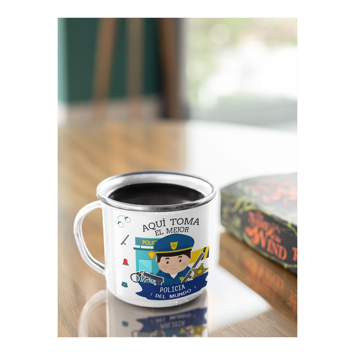 GENERICO - Taza Enlozada Justicia Orden y Café H