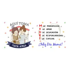 GENERICO - Taza Enlozada Mamá Amiga - Amor Incondicional