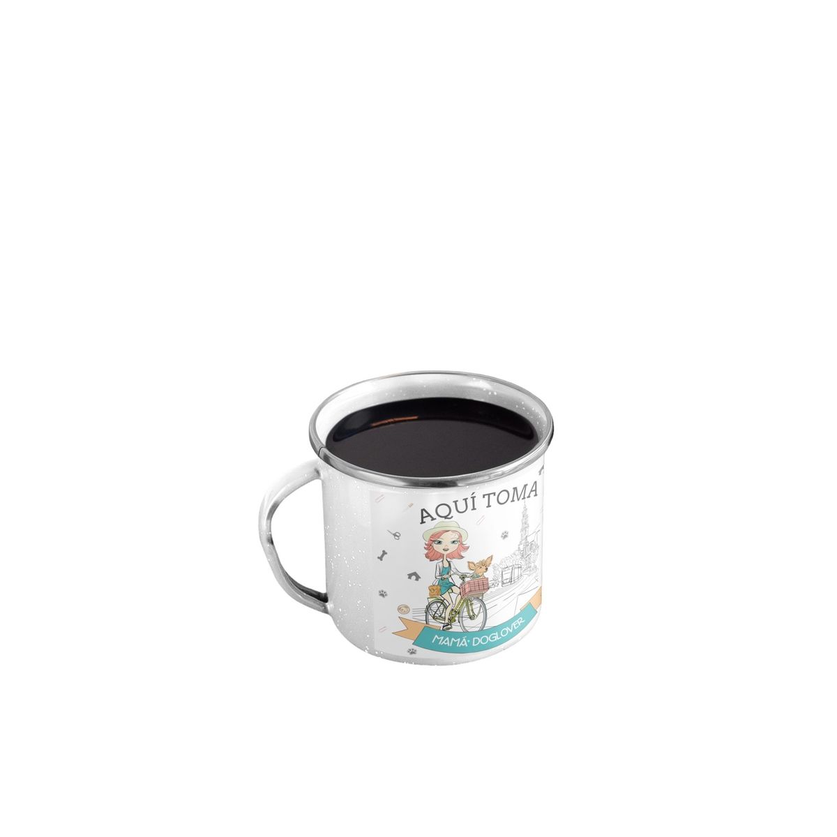 GENERICO - Taza Enlozada Mamá Dog Lover - Amor de Cuatro Patas