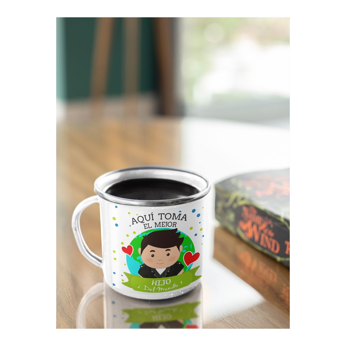GENERICO - Taza Enlozada Mejor Hijo del Mundo - Corazón Valiente