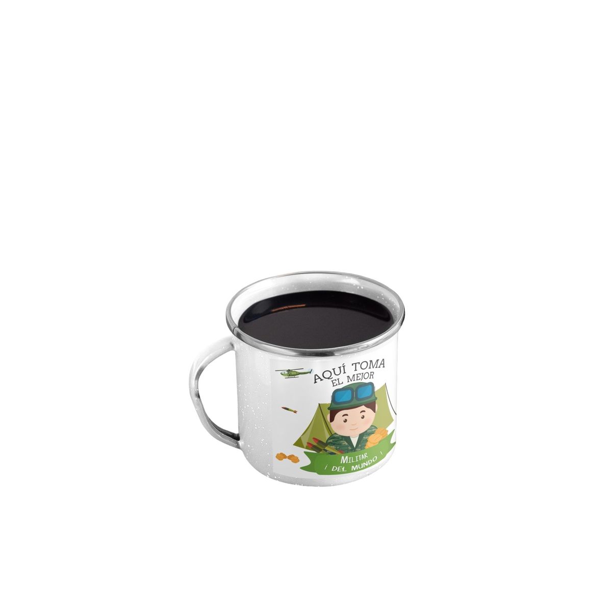 GENERICO - Taza Enlozada Militar - Disciplina y Determinación H