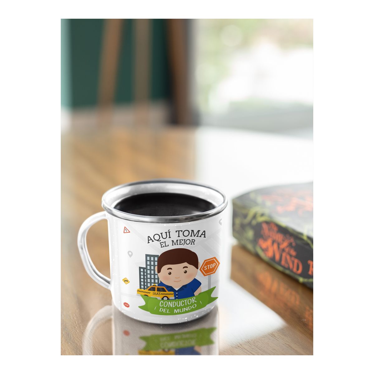 GENERICO - Taza Enlozada Volante y Vainilla - Día de Conductor