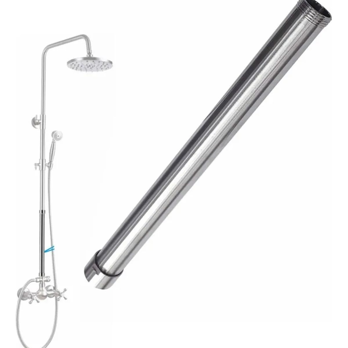 GENERICO - Extensión Cromada Para Columna De Ducha 30cm