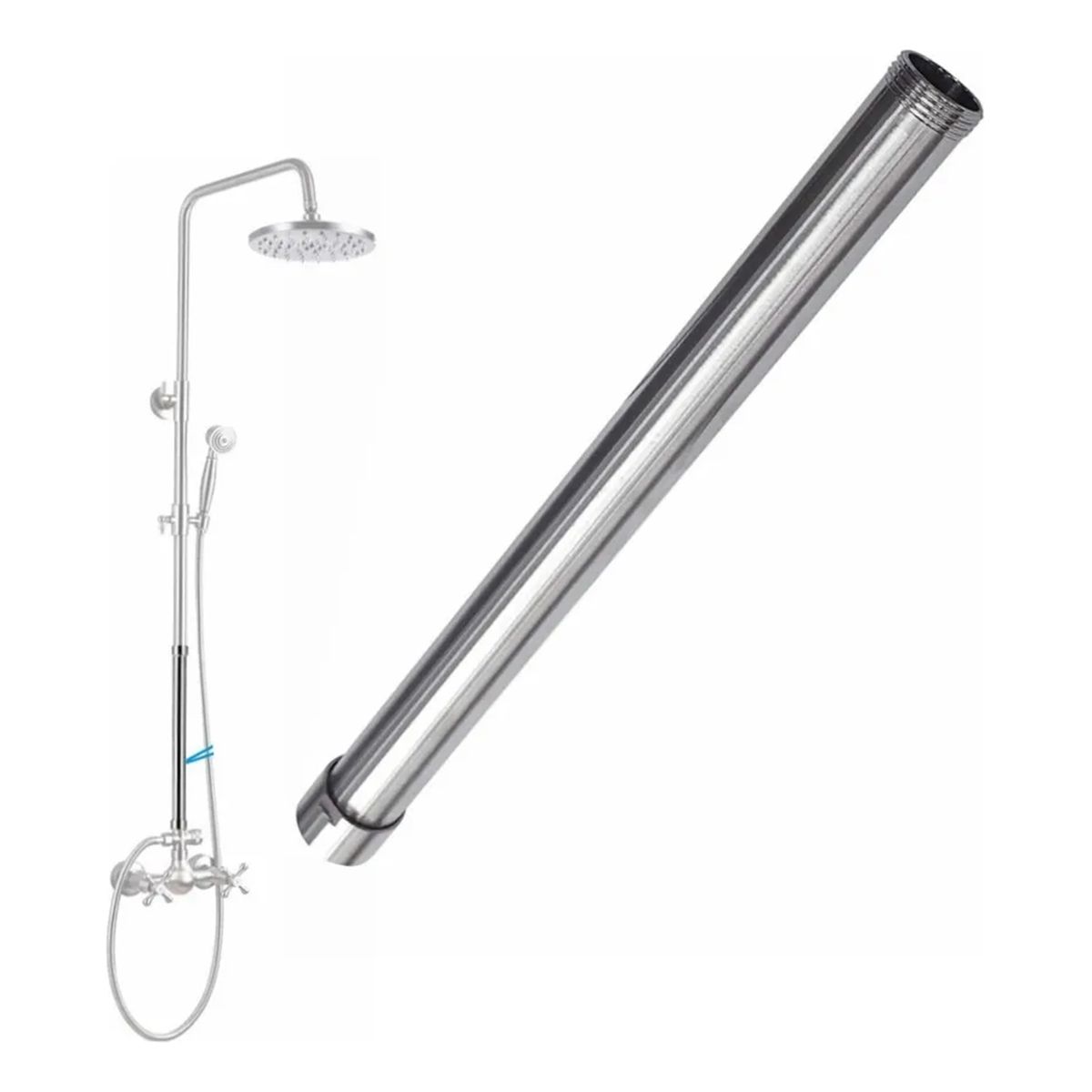 GENERICO - Extensión Cromada Para Columna De Ducha 30cm