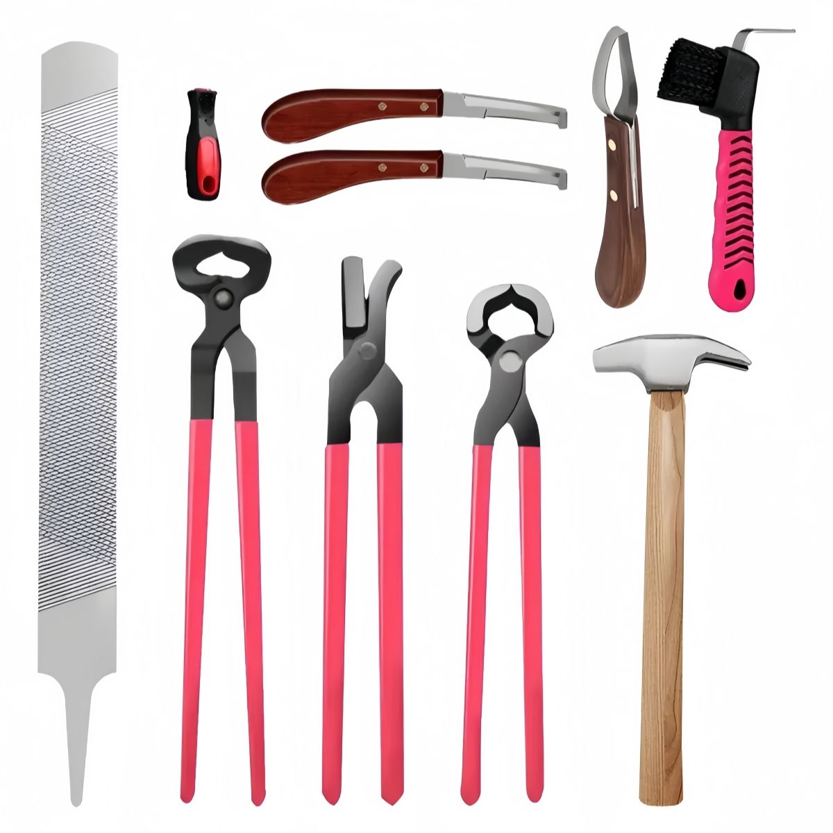 VIDA BUENAS - Kit de Herramientas para Herrar Caballos con Pinza para Cascos, Herramienta Profesional para Equinos