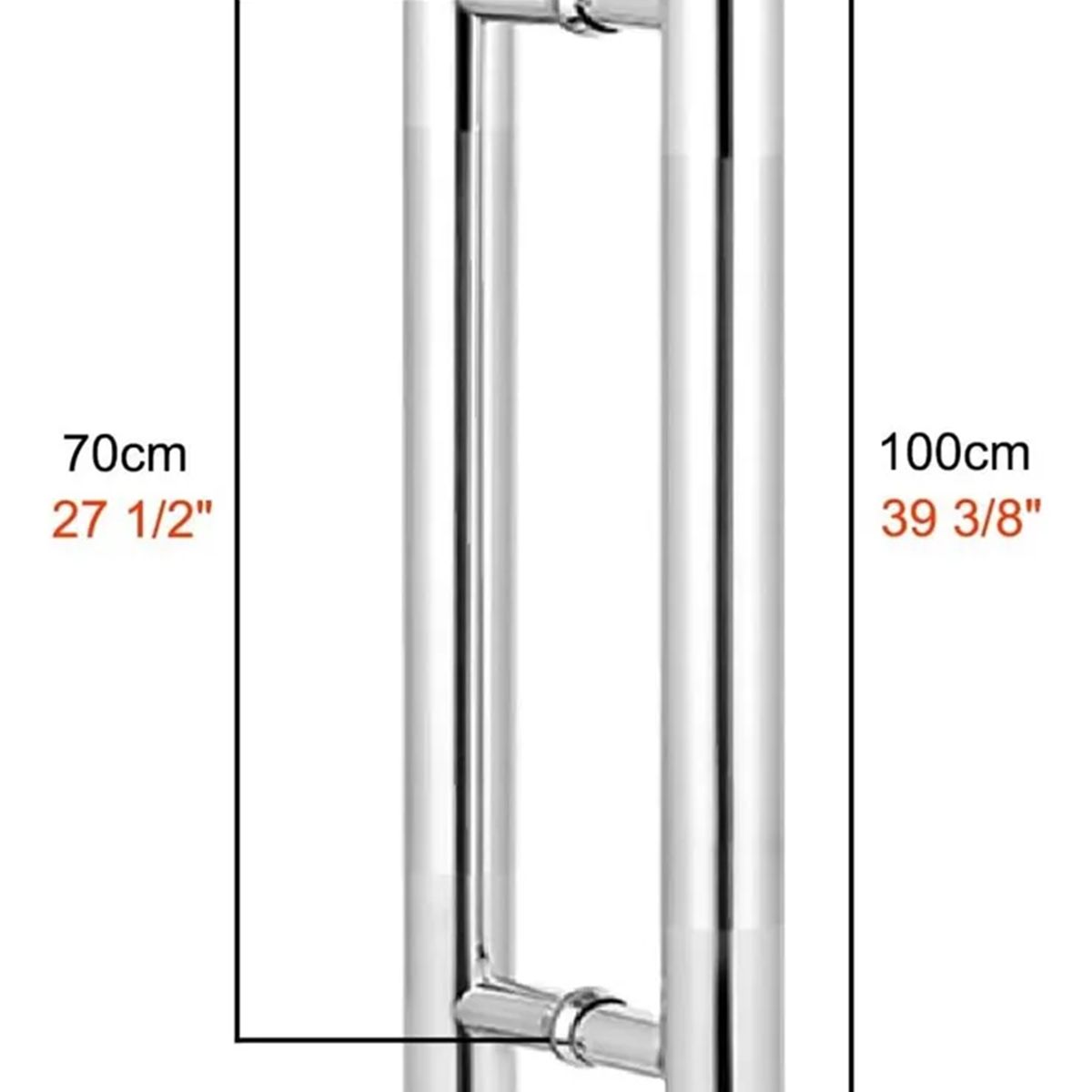 GENERICO - Manillon Doble Acero Inoxidable 100 Cm Para Puerta Madera