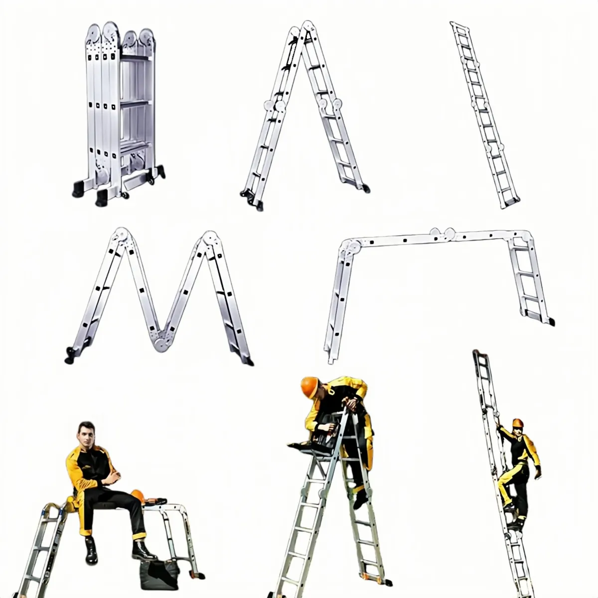 VIDA BUENAS - Escalera Aluminio Multiuso 150kg De 4 Tramos12p Plate