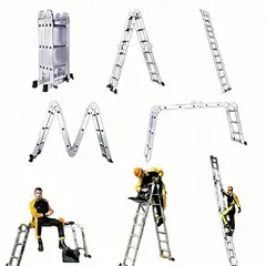 VIDA BUENAS - Escalera Aluminio Multiuso 150kg De 4 Tramos12p Plate