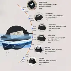 VIDA BUENAS - Transformador Foco Led Piscina 30w Encapsulado 220v 12v Ac