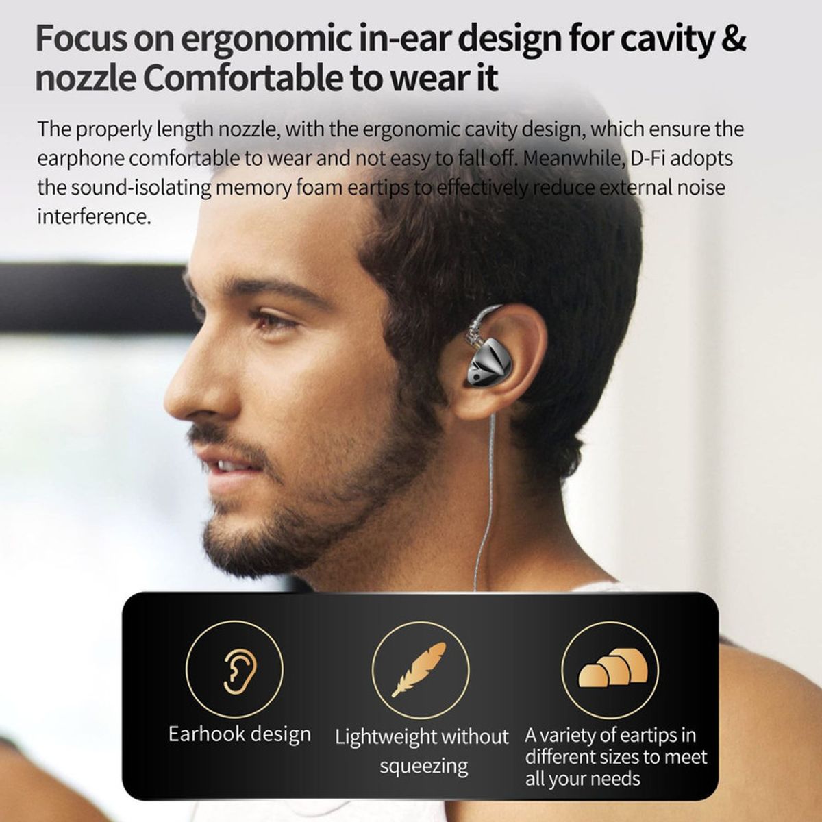KZ - Audífonos In-Ear KZ D-Fi graves dinámicos-Efectos de sonido ajustables