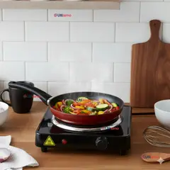 LINE - Cocina Cocinilla Eléctrica 1 Plato Encimera 1000W de Potencia Color Negro