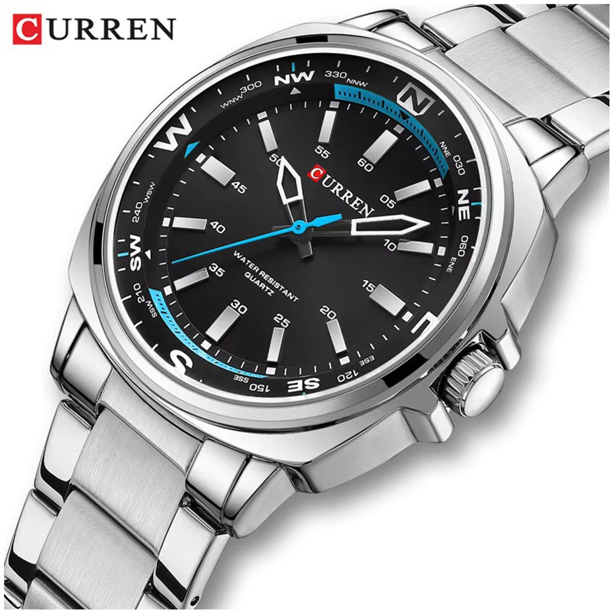 CURREN - Reloj CURREN 8455 de cuarzo a la moda para hombre Relojes impermeables de lujo de Negocios