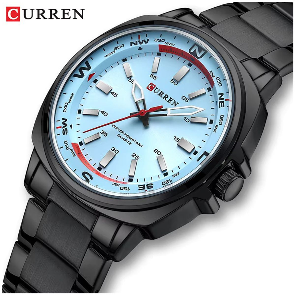 CURREN - Reloj CURREN 8455 de cuarzo a la moda para hombre Relojes impermeables de lujo de Negocios