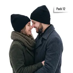 EKOL TACTICA MILITAR - Pack 12 Gorros De Lana Invierno Hombre Mujer Con Interior Polar