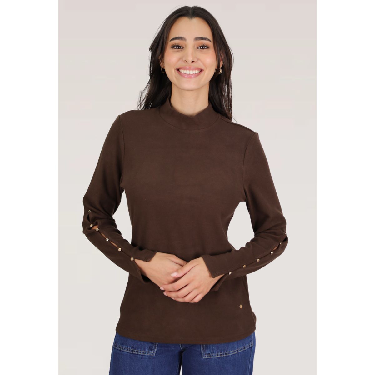 TENTATION - TOP BOTON MANGA CAFÉ TENTATION