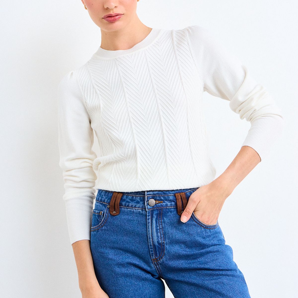 IO - Sweater Liso Mujer Crudo Io