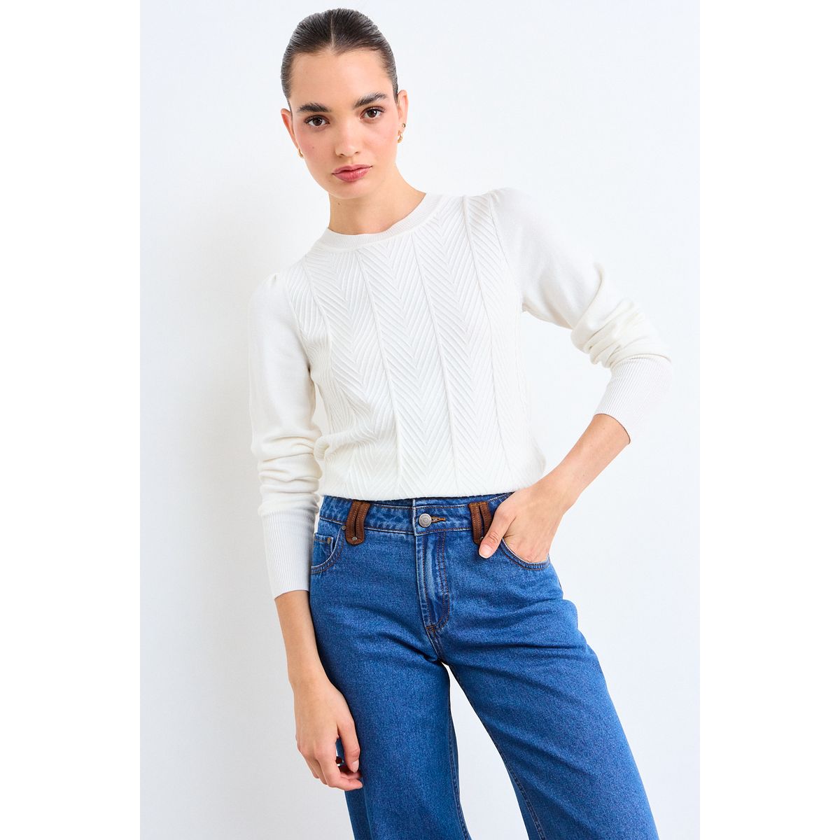 IO - Sweater Liso Mujer Crudo Io