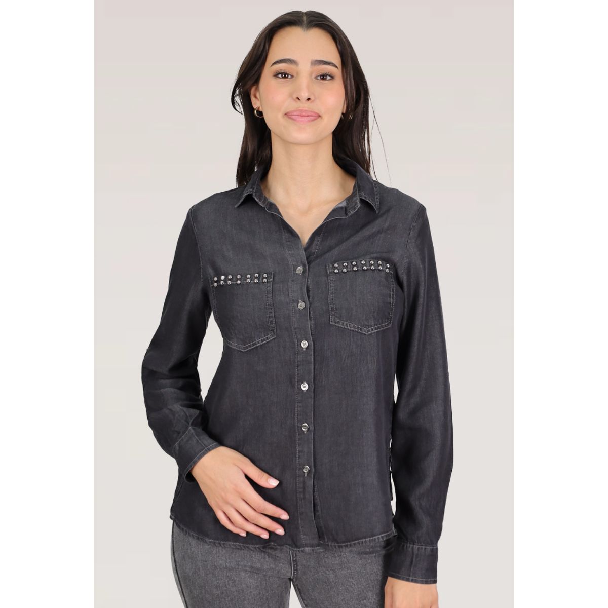 TENTATION - BLUSA TENCEL TACHAS