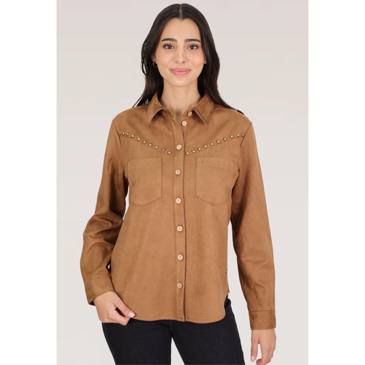TENTATION - BLUSON SUEDE TACHAS