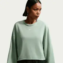 NIKE - Polerón Sportswear Chill Terry Verde Mujer